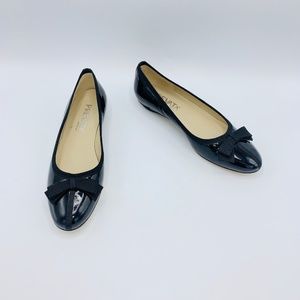 Prevata RUE Women's Patent Leather Bow Ballet Flat